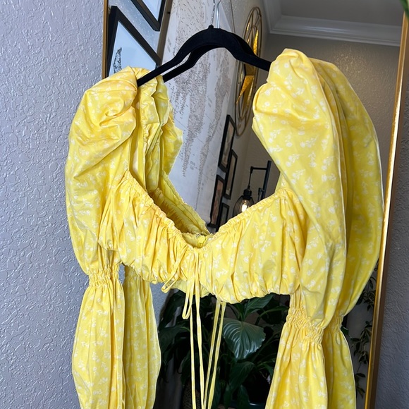 House of CB ‘Henrietta’ Lemon Floral Shirred Bralette Top NWOT - Picture 7 of 8